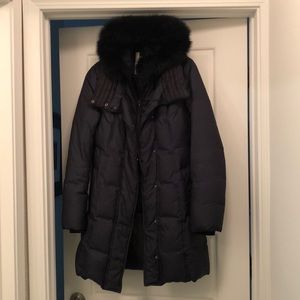 Soia & Kyo down coat with fur hood